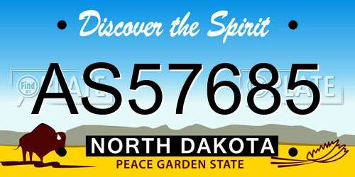 AS57685 North Dakota License Plate