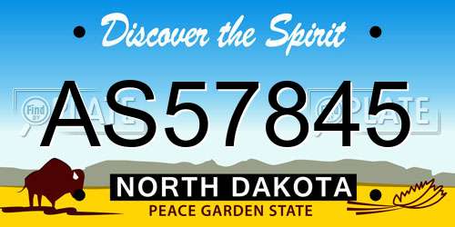 AS57845 North Dakota License Plate