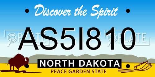 AS5I810 North Dakota License Plate