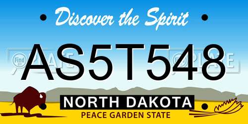 AS5T548 North Dakota License Plate