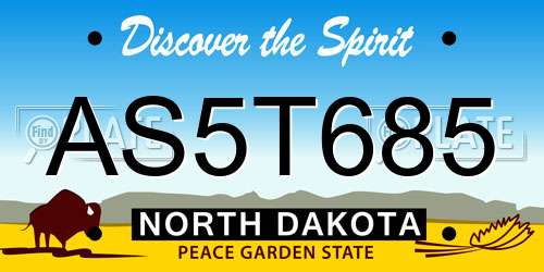 AS5T685 North Dakota License Plate