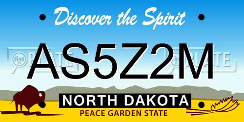 AS5Z2M North Dakota License Plate