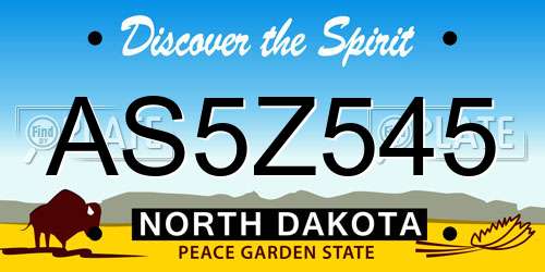 AS5Z545 North Dakota License Plate
