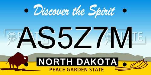 AS5Z7M North Dakota License Plate