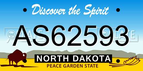 AS62593 North Dakota License Plate