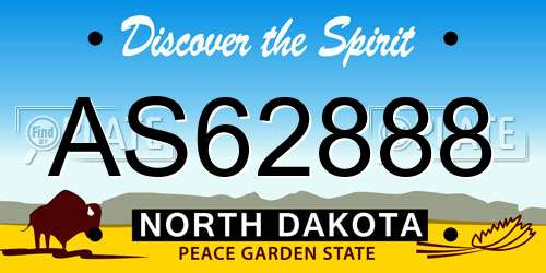 AS62888 North Dakota License Plate