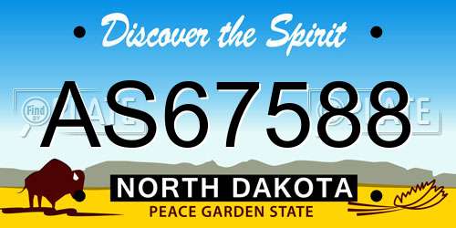 AS67588 North Dakota License Plate