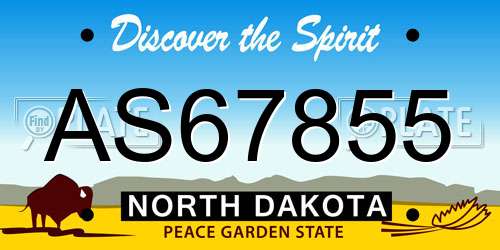 AS67855 North Dakota License Plate