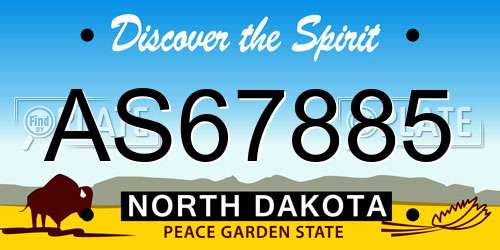AS67885 North Dakota License Plate