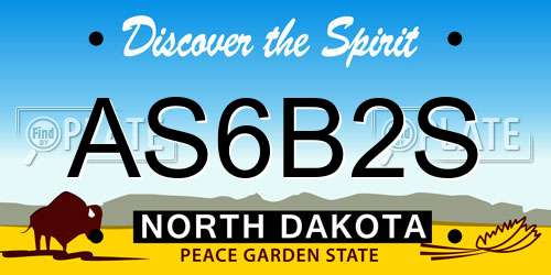 AS6B2S North Dakota License Plate