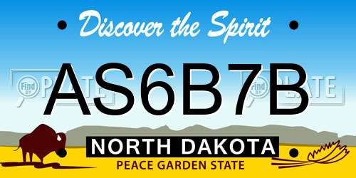 AS6B7B North Dakota License Plate