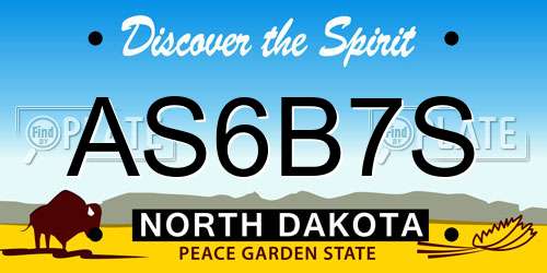AS6B7S North Dakota License Plate