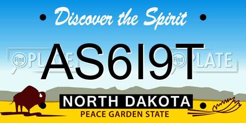 AS6I9T North Dakota License Plate