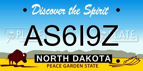 AS6I9Z North Dakota License Plate