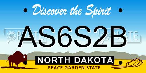 AS6S2B North Dakota License Plate
