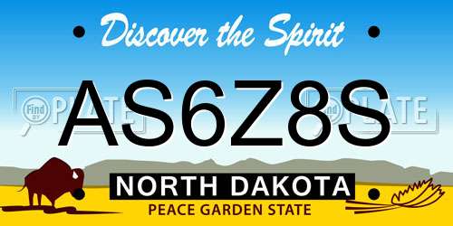 AS6Z8S North Dakota License Plate