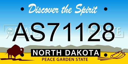 AS71128 North Dakota License Plate