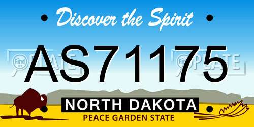 AS71175 North Dakota License Plate