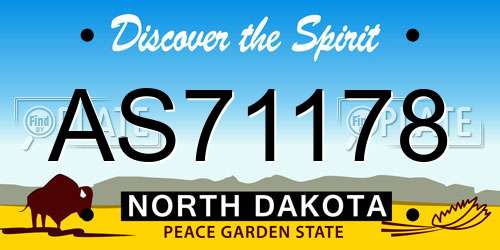AS71178 North Dakota License Plate