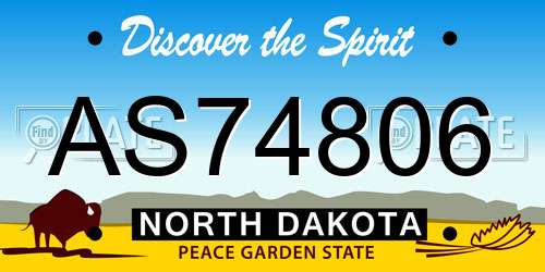 AS74806 North Dakota License Plate