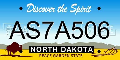 AS7A506 North Dakota License Plate