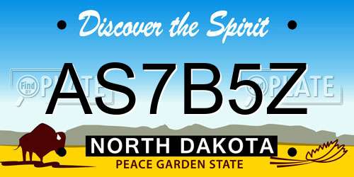 AS7B5Z North Dakota License Plate