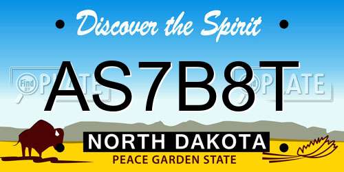 AS7B8T North Dakota License Plate