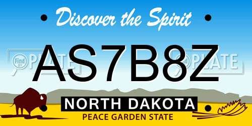 AS7B8Z North Dakota License Plate
