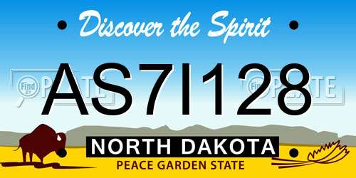 AS7I128 North Dakota License Plate