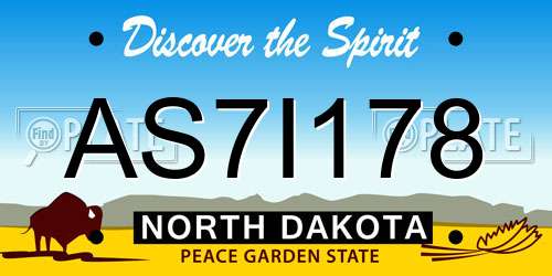 AS7I178 North Dakota License Plate