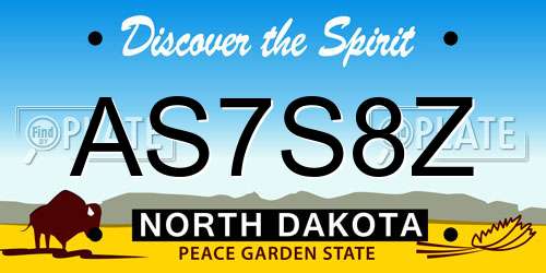 AS7S8Z North Dakota License Plate