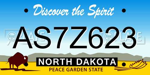 AS7Z623 North Dakota License Plate