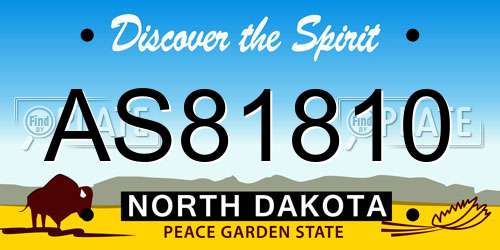AS81810 North Dakota License Plate