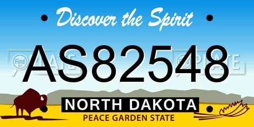 AS82548 North Dakota License Plate