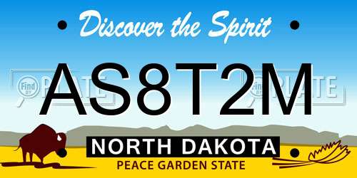 AS8T2M North Dakota License Plate