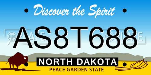 AS8T688 North Dakota License Plate