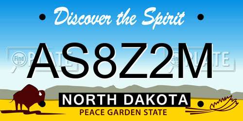AS8Z2M North Dakota License Plate