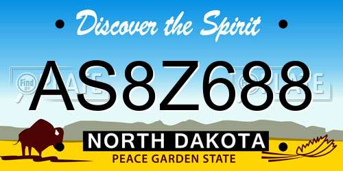 AS8Z688 North Dakota License Plate
