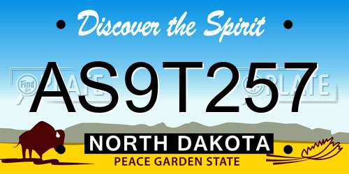 AS9T257 North Dakota License Plate