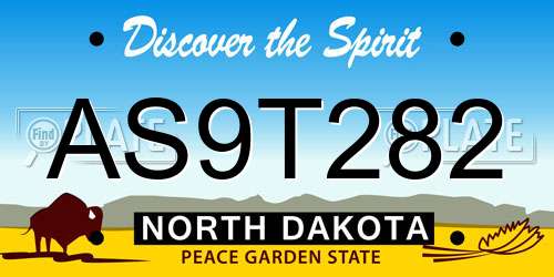 AS9T282 North Dakota License Plate