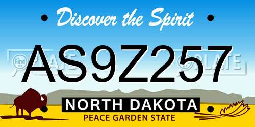AS9Z257 North Dakota License Plate
