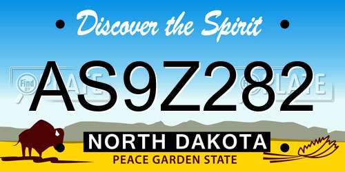AS9Z282 North Dakota License Plate