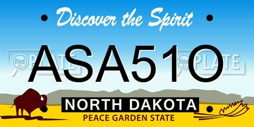 ASA51O North Dakota License Plate