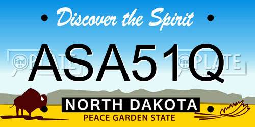 ASA51Q North Dakota License Plate