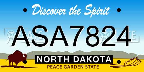 ASA7824 North Dakota License Plate