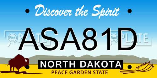 ASA81D North Dakota License Plate