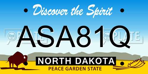 ASA81Q North Dakota License Plate