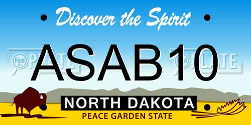 ASAB10 North Dakota License Plate