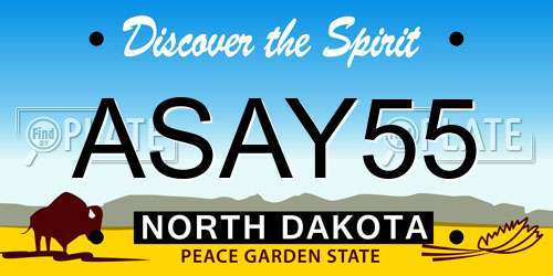 ASAY55 North Dakota License Plate