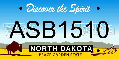ASB1510 North Dakota License Plate